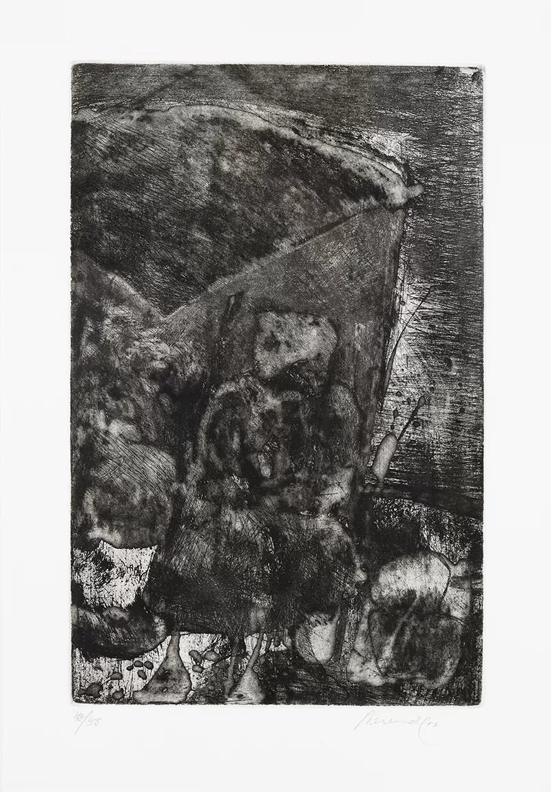 Júlio Resende - Ribeira Negra - Gravura s papel