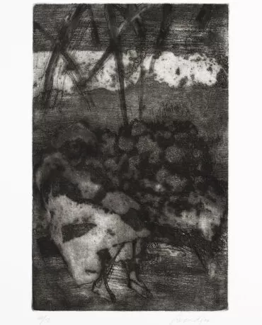 Júlio Resende - Ribeira Negra - Gravura s papel