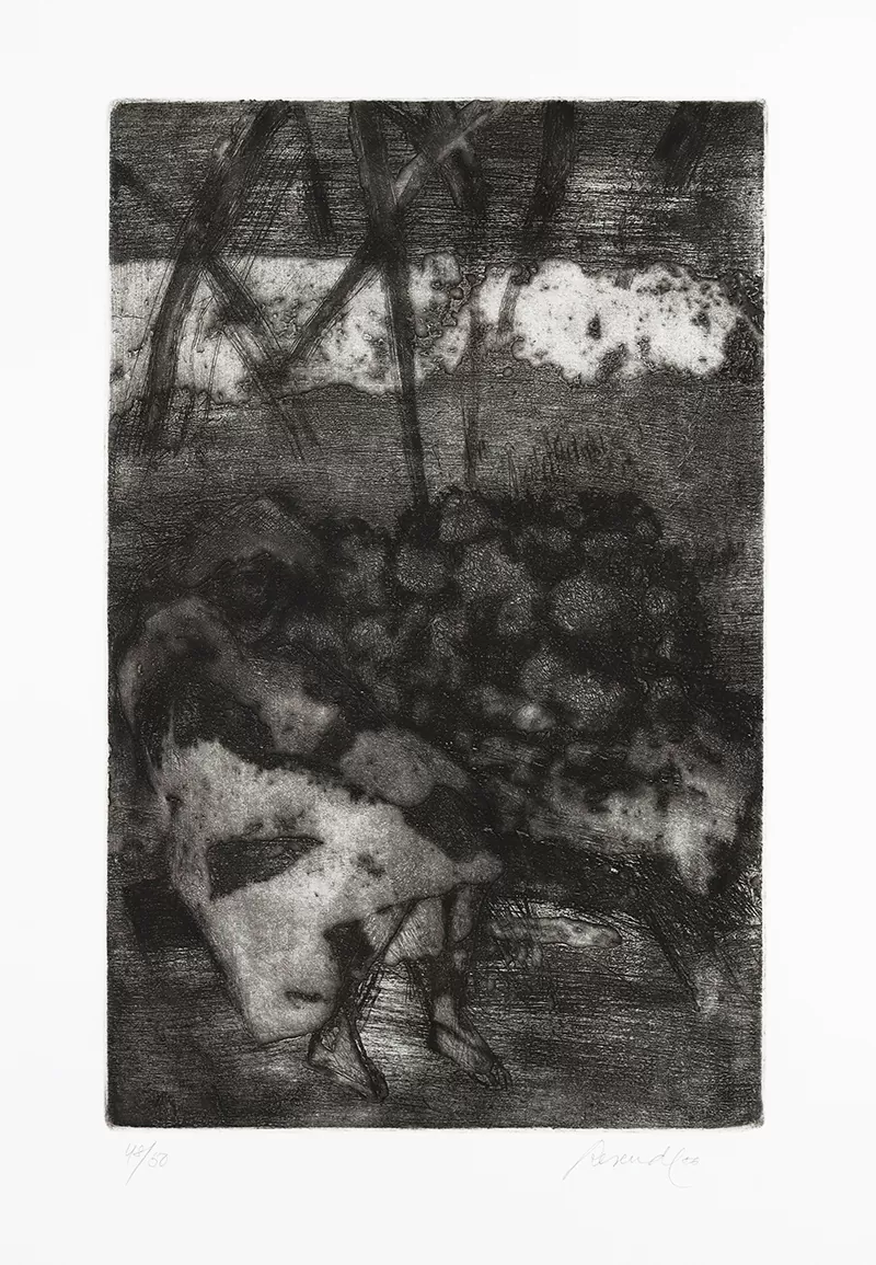 Júlio Resende - Ribeira Negra - Gravura s papel