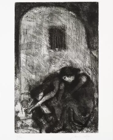Júlio Resende-Ribeira Negra-Gravura s papel