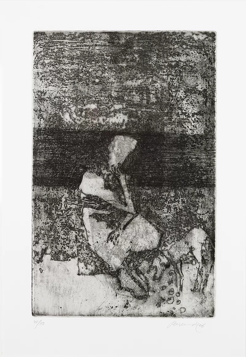 Júlio Resende-Ribeira Negra-Gravura s papel