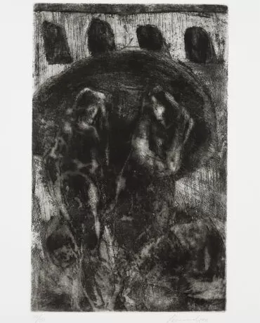 Júlio Resende-Ribeira Negra-Gravura s papel