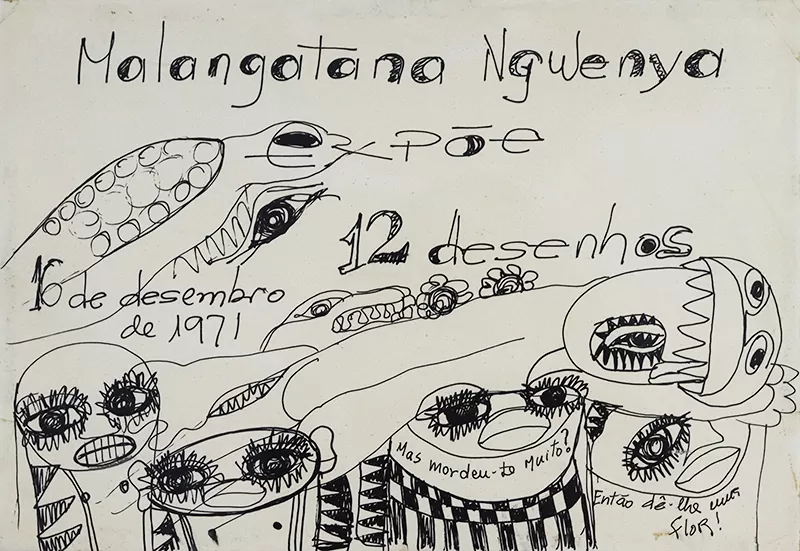 Malangatana-s título - desenho a tinta da china s papel