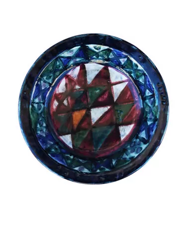 Manuel Cargaleiro - prato em Faiança Gien- Dimensão: 22 cm - 1972