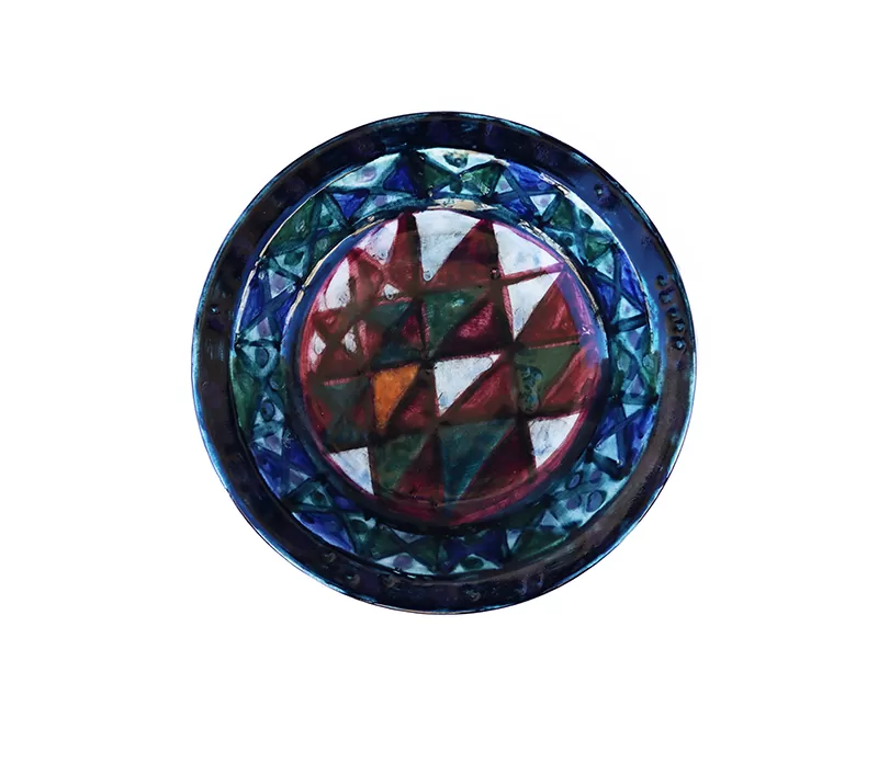 Manuel Cargaleiro - prato em Faiança Gien- Dimensão: 22 cm - 1972