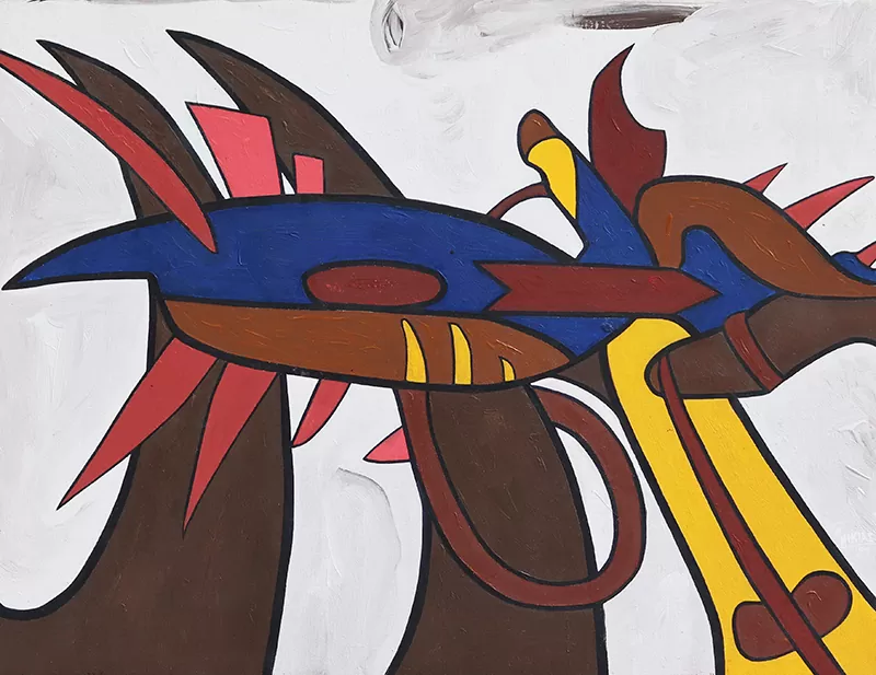 Nikias Skapinakis-s título-acrílco s tela-50x65 cm-2004