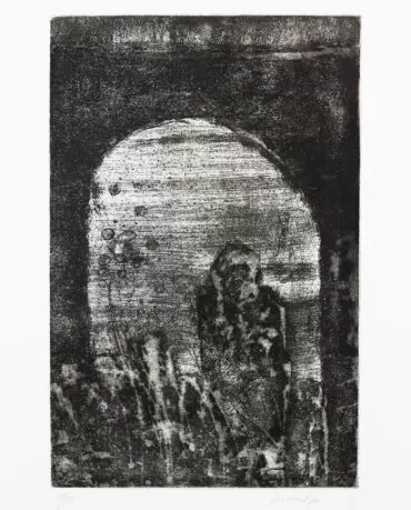 Júlio Resende - Ribeira Negra - Gravura s papel