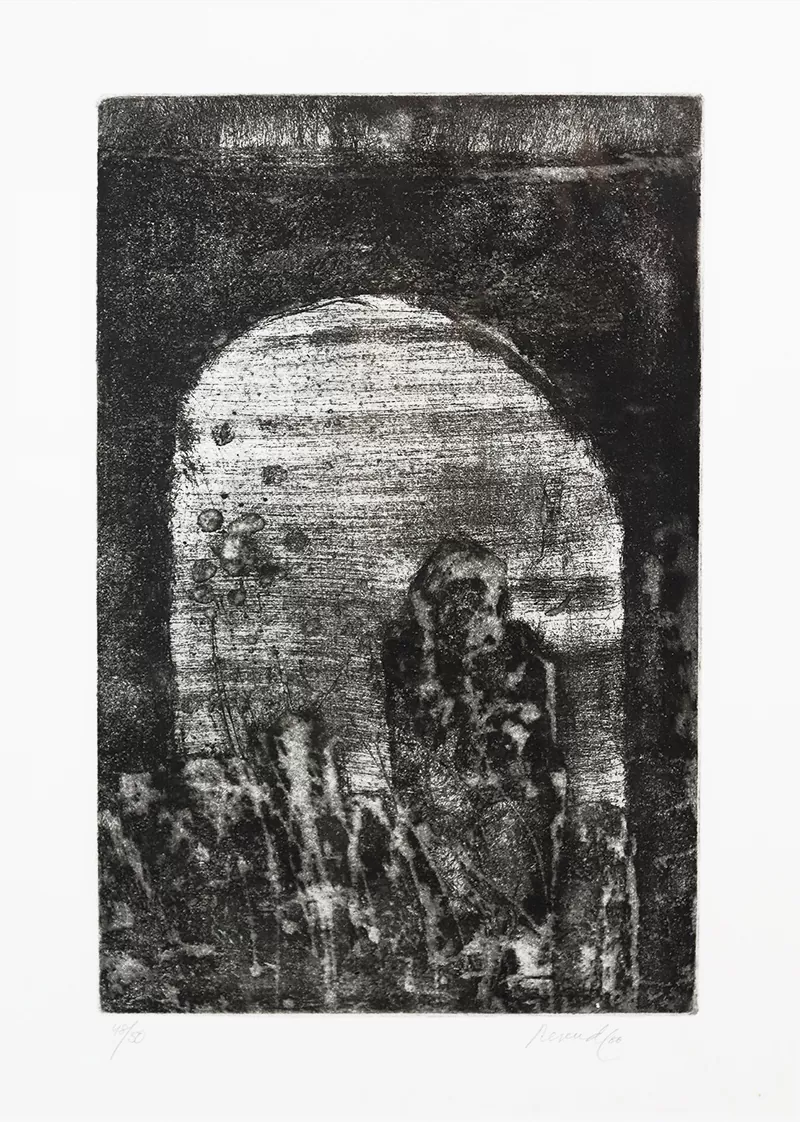 Júlio Resende - Ribeira Negra - Gravura s papel