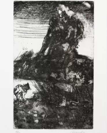Júlio Resende - Ribeira Negra - Gravura s papel