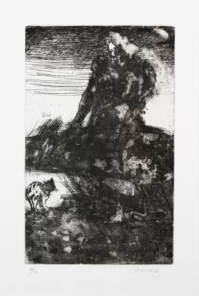 Júlio Resende - Ribeira Negra - Gravura s papel