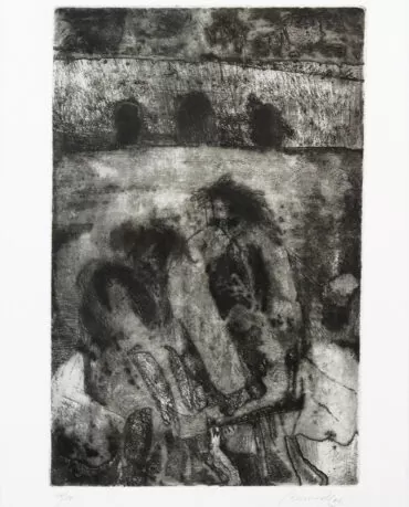 Júlio Resende - Ribeira Negra - Gravura s papel